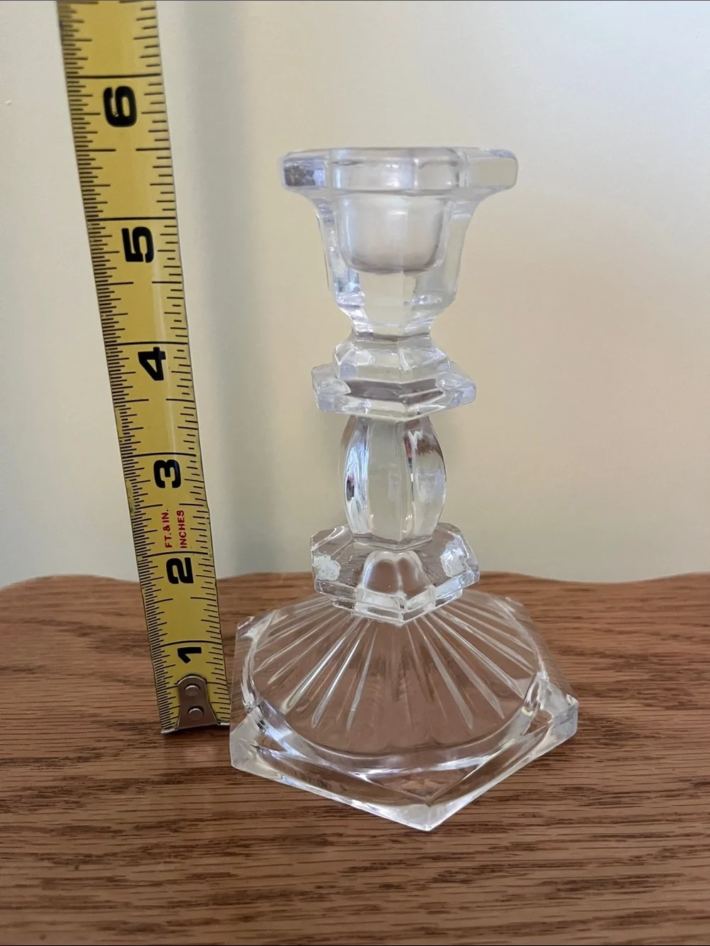 Clear Glass Candlestick Holder - Elegant Home Accent